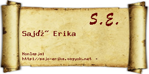 Sajó Erika névjegykártya